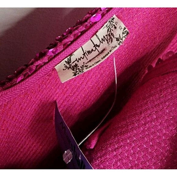 Free People Intimately Embellished Sequin Shift Slip Fuchsia Silver Dress Sz XS - Picture 3 of 6